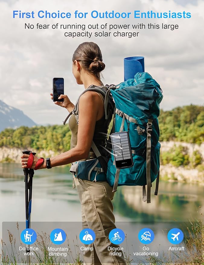 Cargador Solar Power Bank 40000mAh PD 20W Carga Rápida 4 Cables miniatura 9