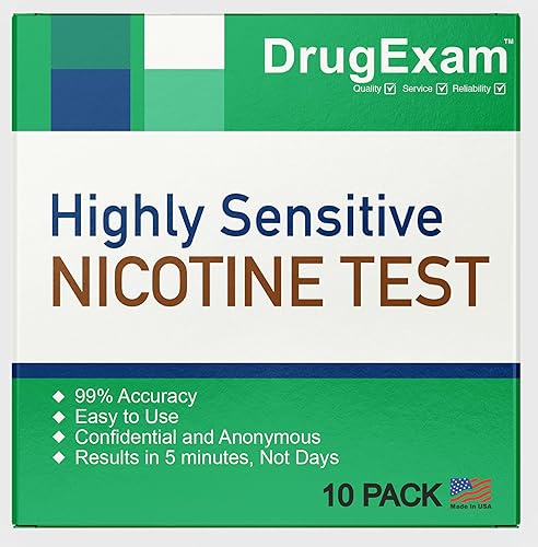 Miniatura 11 de DrugExam - Paquete de 10 tiras de prueba de orina de nicotina de tabaco de nicotina - Tira de inmersión en orina para prueba de cotinina para fumar