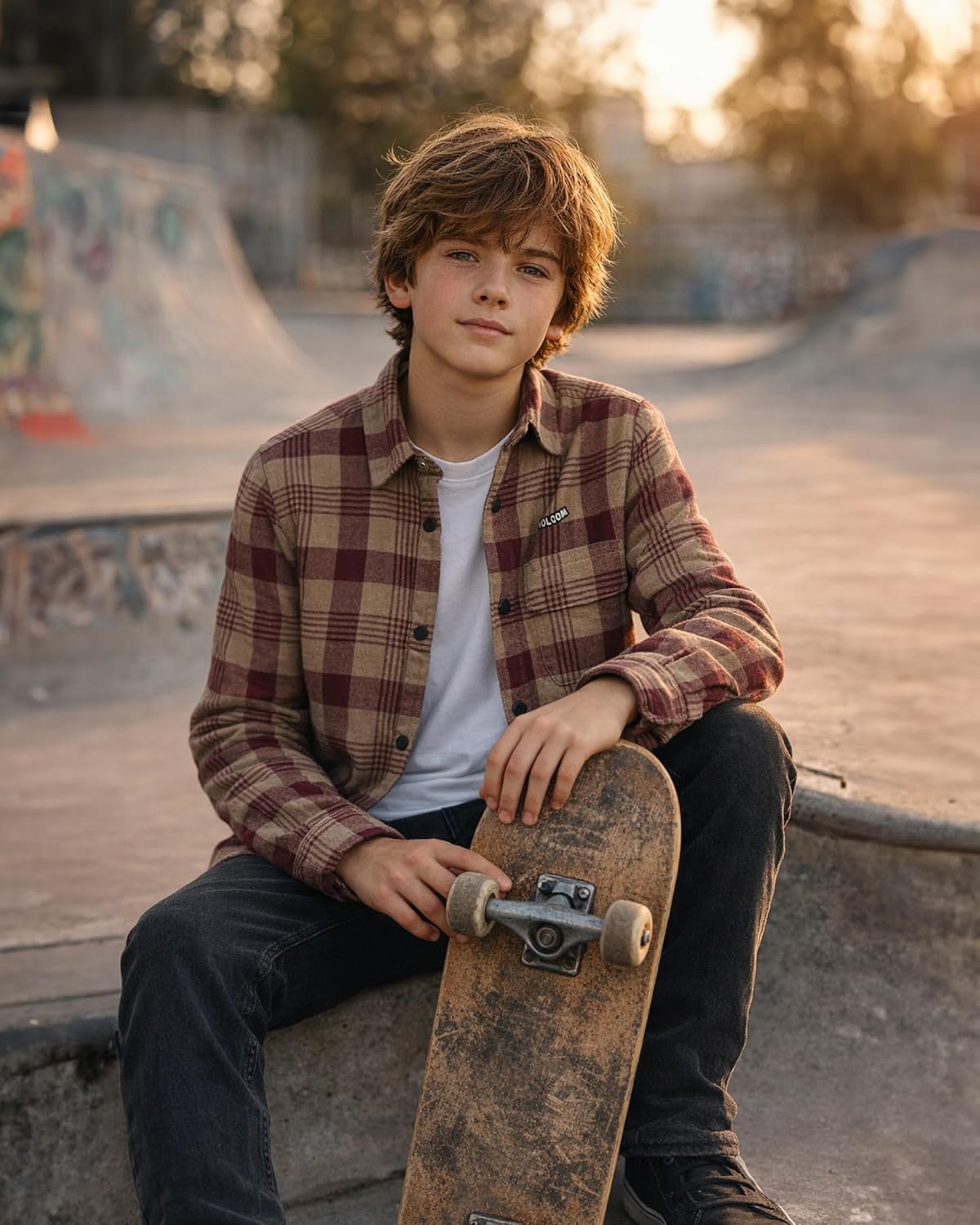 Volcom Boys Button Down Shirt - Classic Woven Long Sleeve Plaid Collared Flannel Shirt for Boys (Sizes: 4-20) - Image 2