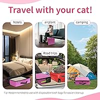 Vista 6 de Arenero portátil para gatos Deblue para el auto, porta-arena plegable con tapa, arenero plegable resistente al agua para exterior apto para gatos