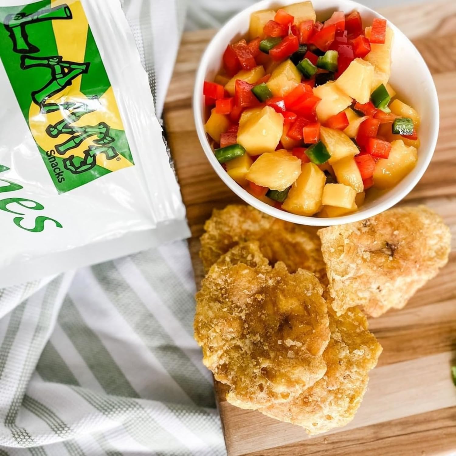 Lam's Tostones Salted, No Trans Fat, Gluten Free, 20 x 4 oz, Smashed Plantain Chunks, Thin and Crispy, Only Three Ingredients Tostones (Pack of 20, Salted)