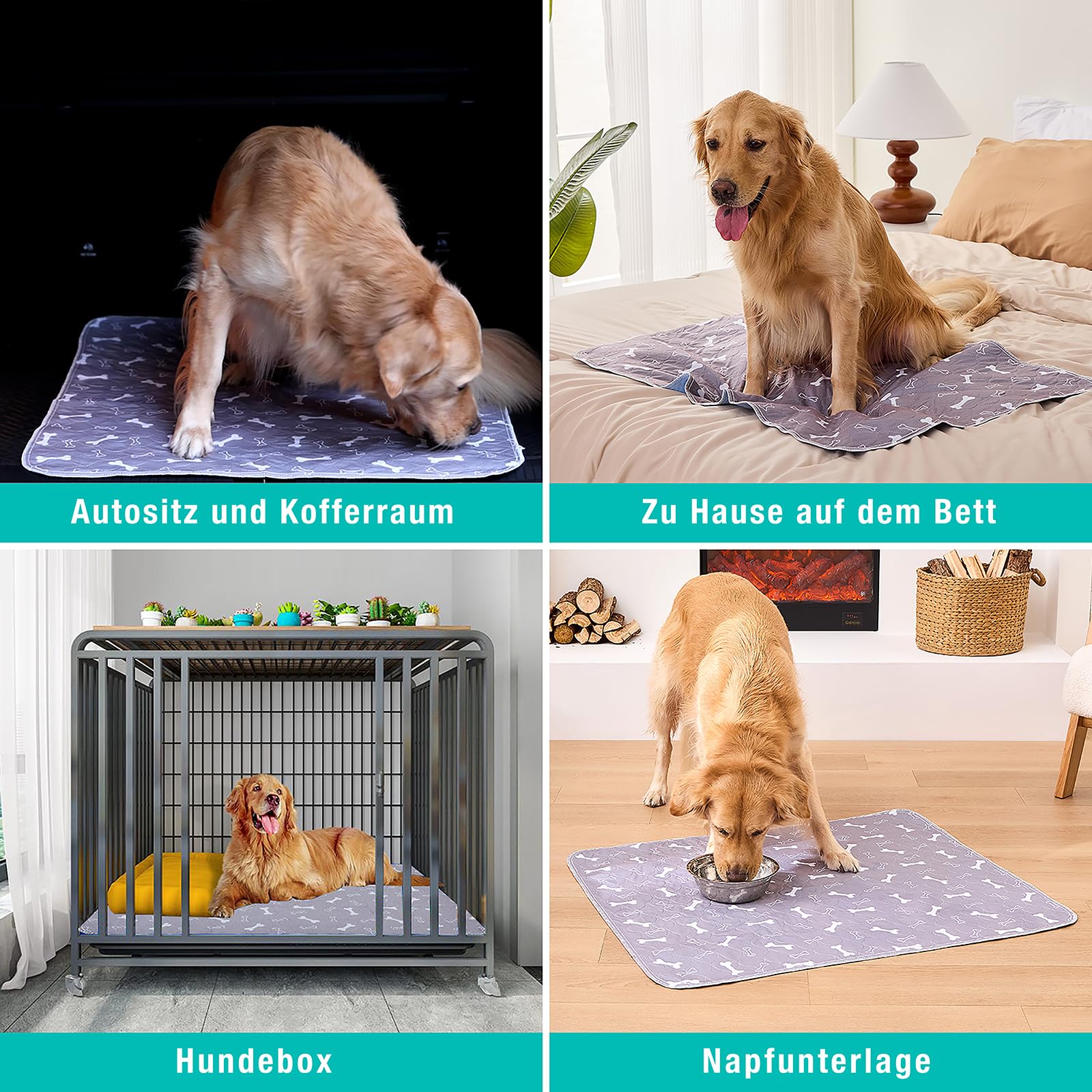 Kooa wasbare onderlegger voor puppy's 45x60cm hond d