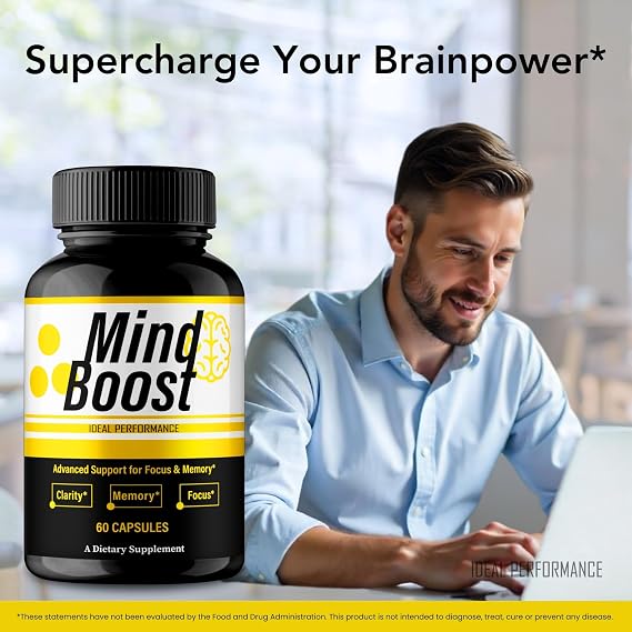 IDEAL PERFORMANCE Mind Boost Capsules, MindBoost Pills Reviews (2 Pack)