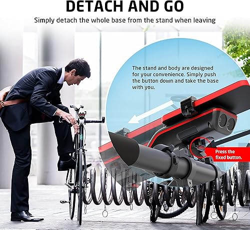 Miniatura 7 de Altavoz Bluetooth multifuncional para bicicleta, micrófono de bocina de bicicleta de banco de energía LED 10 en 1, ideal para bicicleta de carretera