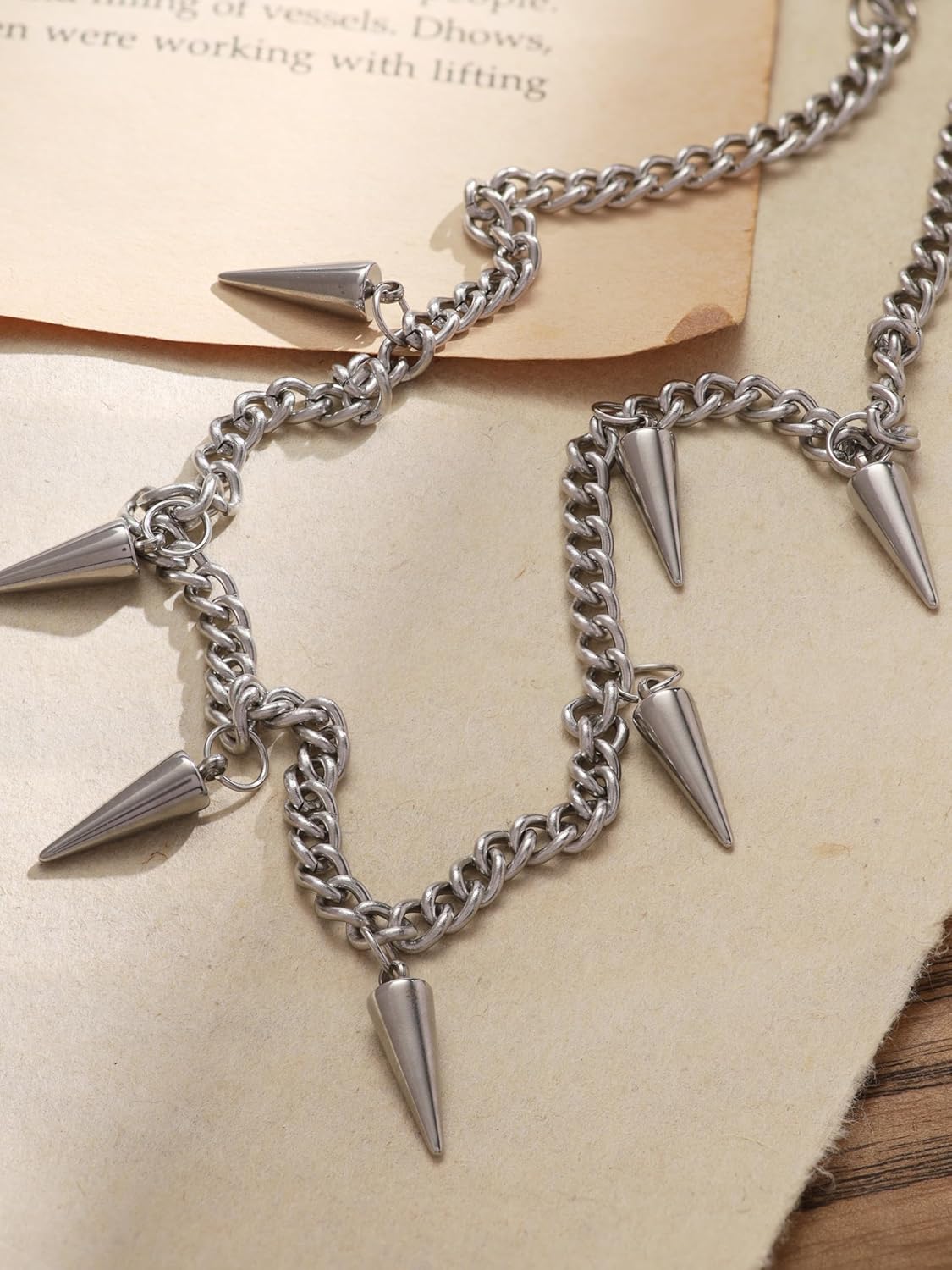 Sacina Spike Chain Necklace, Emo Punk Grunge Necklace, Goth Jewelry, Christmas Jewelry Gift for Women - Image 7