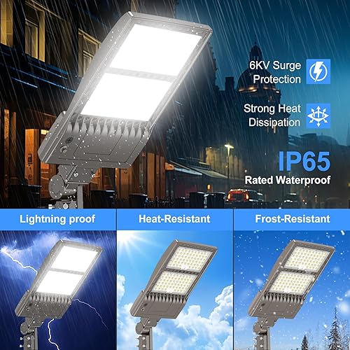 Miniatura 4 de Luz LED de estacionamiento de 400 W, del anochecer al amanecer, 60,000 lm, DLC ETL listado de grado industrial LED caja de zapatos de