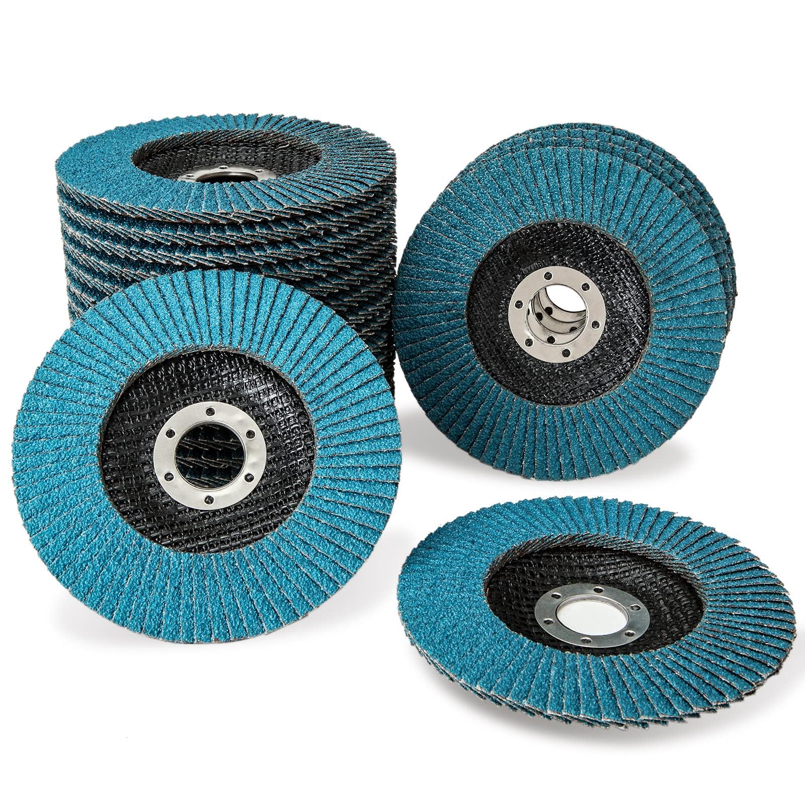 ASelected Lot de 20 Disques à Lamelles de Qualité Professionnelle 125 mm Grain 60, Disques Abrasifs à Lamelles pour Métal Enlever Ebavure, Rouille, Polissage, Finition