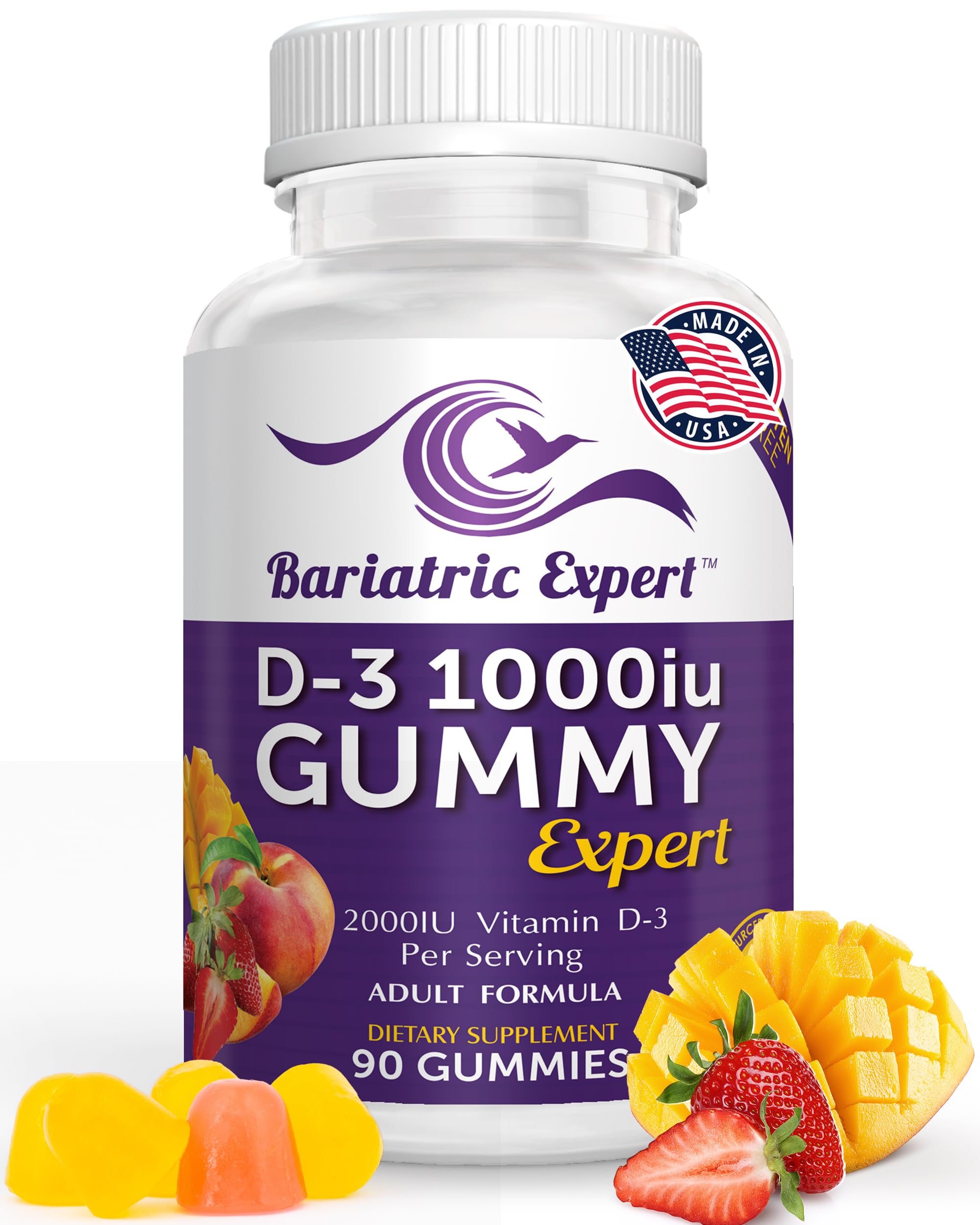 Bariatric Expert D3 Vitamin â Fast-Melting Dietary Supplement for Adults Post Bariatric Surgery, 90 Count