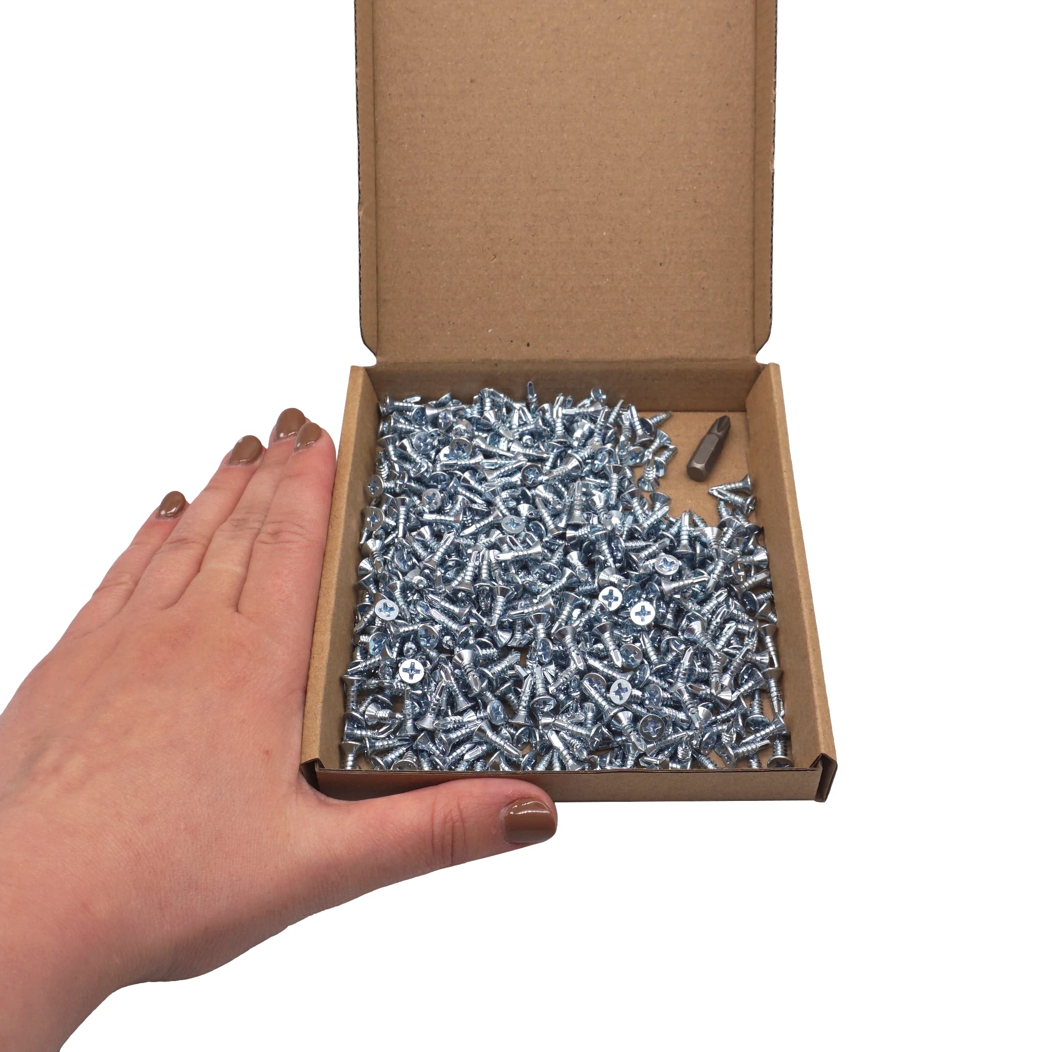 (Pack of 500 pcs) DIN 7504 P Zinc Plated Steel 3.5 x 13 mm Screws, Self-Drilling Sheet Metal Screw - Image 3