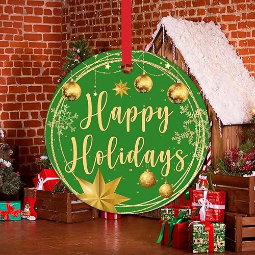 Miniatura 19 de Tree Decoration Ornaments Merry Christmas Y'all Holiday Present Ceramic Xmas Tree Ornament Gold Snowflake Ball Wreath Christmas Decorations Gift