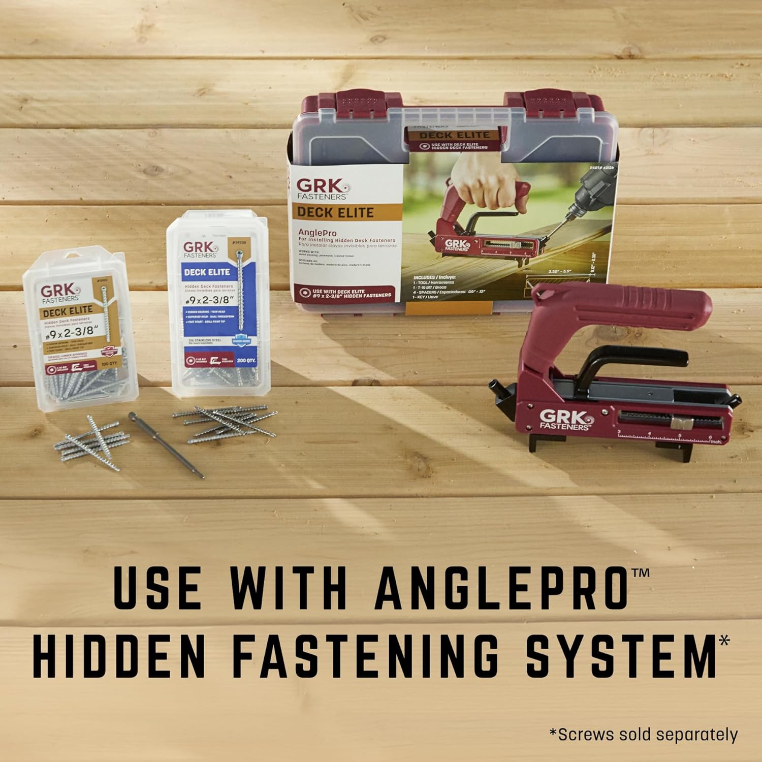 GRK Fasteners AnglePro™ Hidden Fastening Deck Tool, for Precise Decking Installation, Adjustable Board Gapping & Width, Superior Clamping Force, Compatible Deck Elite Hidden Fasteners Sold Separately