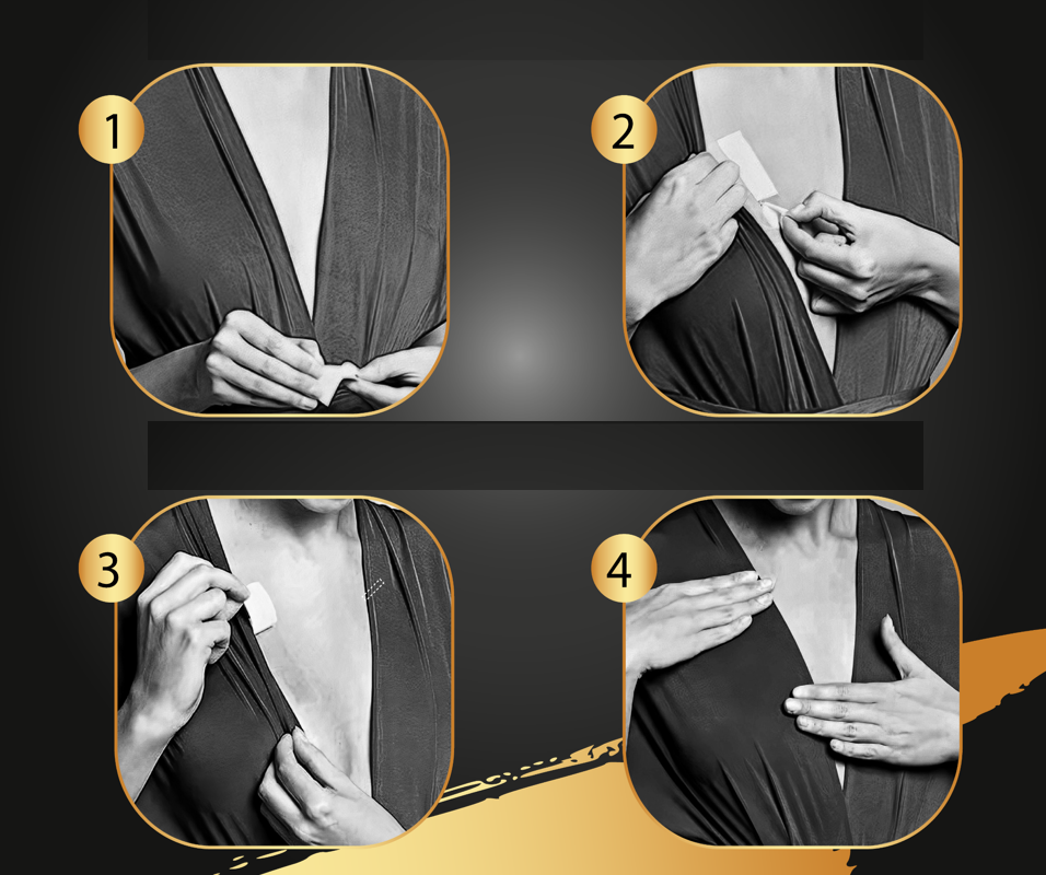 100 Bandes Adhésives Mode KOLZEMV - Scotch Double Face Pour Vêtements - Transparent Et Hypoallergénique