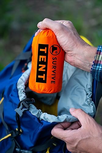 Miniatura 5 de SURVIVE Tienda de campaña de supervivencia con puertas, refugio de emergencia Mylar para 2 personas, para kits de supervivencia, protección térmica