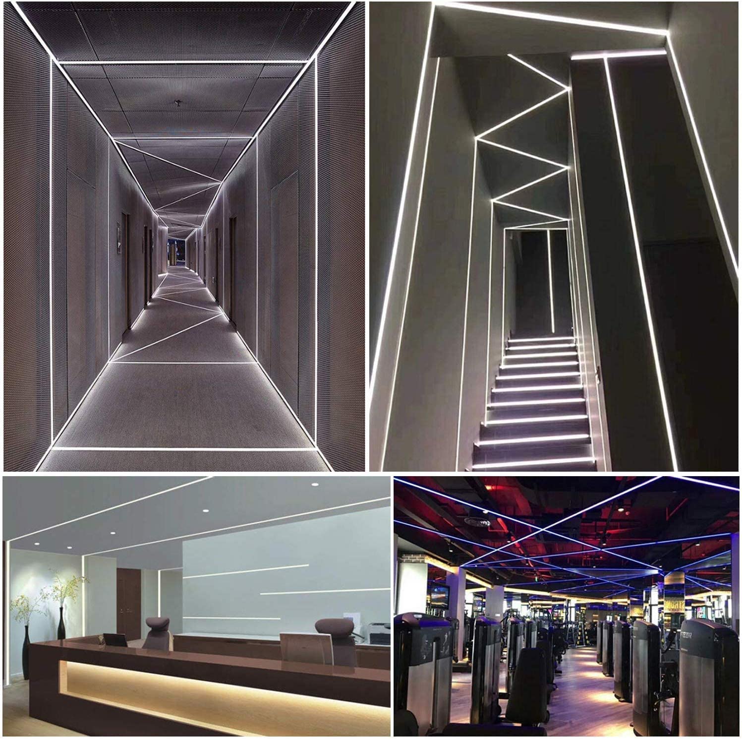 V-TAC 20x Profili per Strisce Led da 2 METRI Rettangolari in Alluminio - (40 Metri Totali) - Profili per Strisce LED Copertura Opaca - Ingombro max Striscia Led 12,4 mm - Dimensioni 17,4 x 7 mm