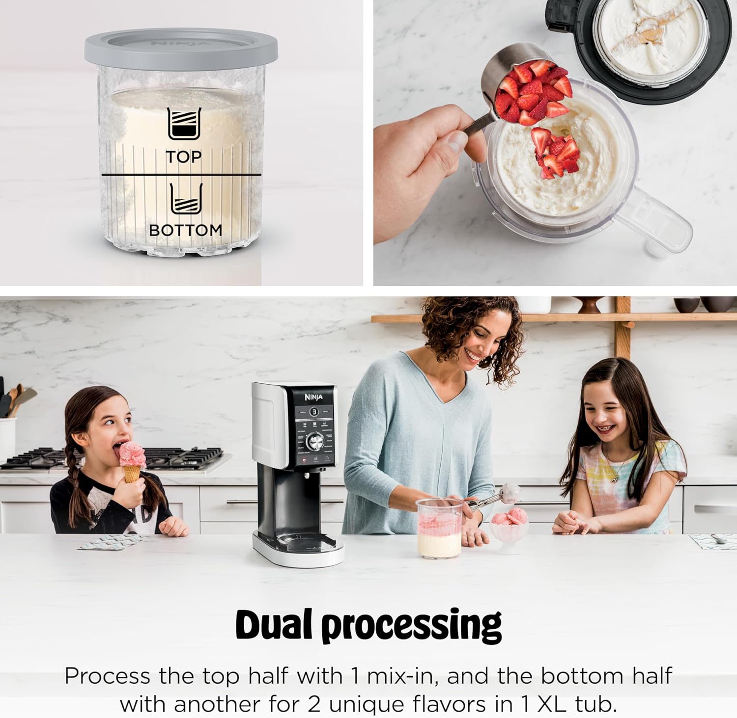 Ninja CREAMi Deluxe Ice Cream Maker, Treats and Frozen Desserts, Sorbet, Milkshakes, Yogurt and More, 11-in-1 Programs, XL Capacity, Includes Two 24-oz Family-Size Tubs, Silver, NC501 - Image 9