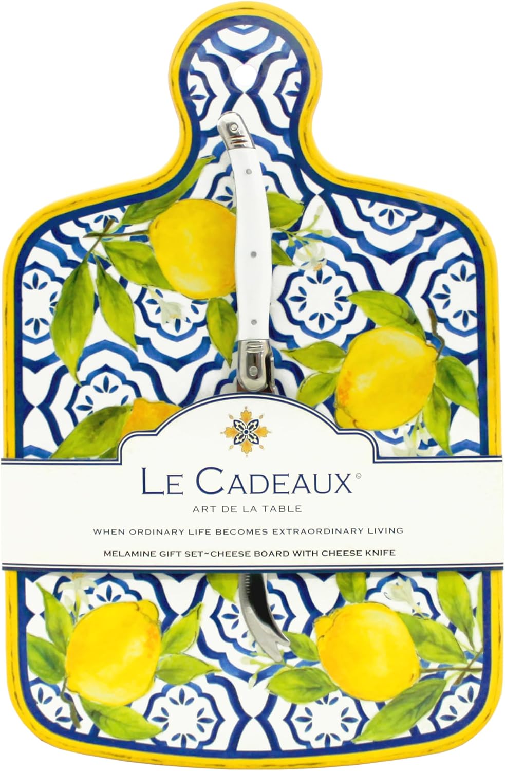 Le Cadeaux Melamine Cheeseboard with Cheese Knife Gift Set, Palermo