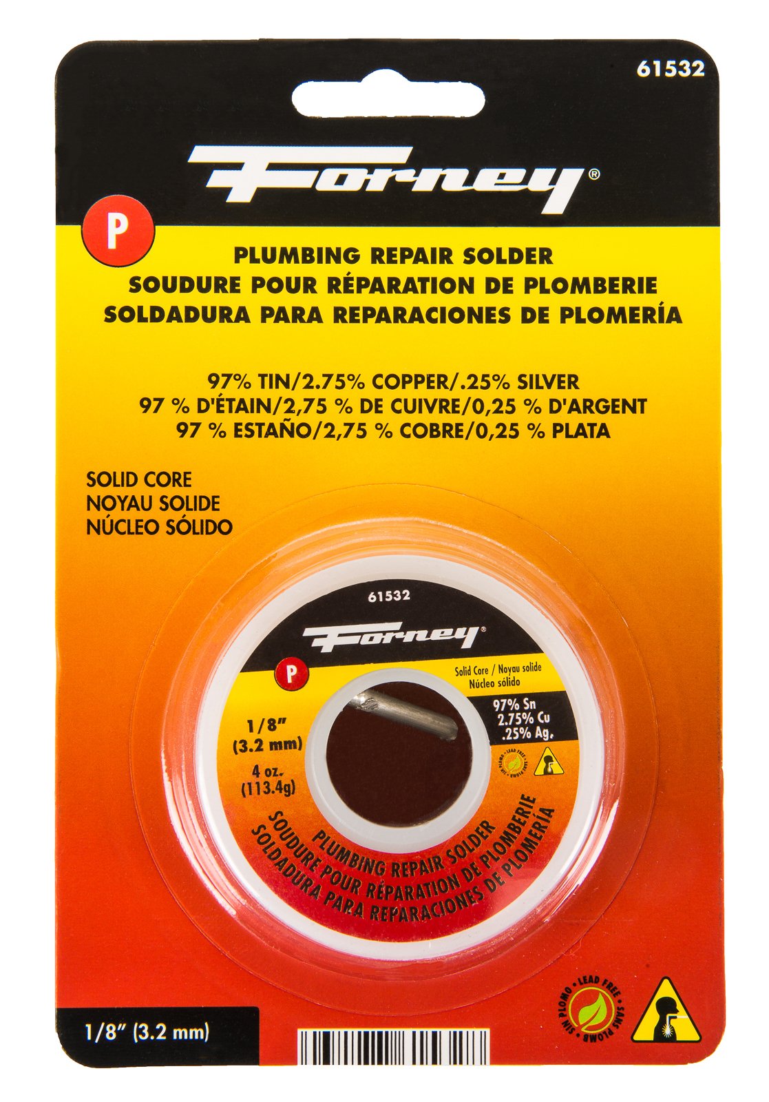 Forney 61532 Lead Free Solid Solder, 1/8