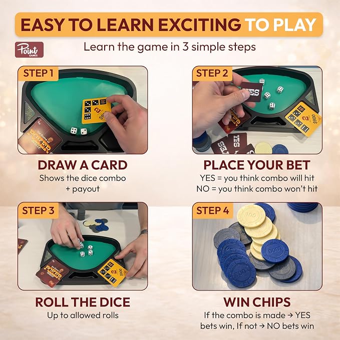 Set Deluxe Dados Poker Point Games miniatura 4