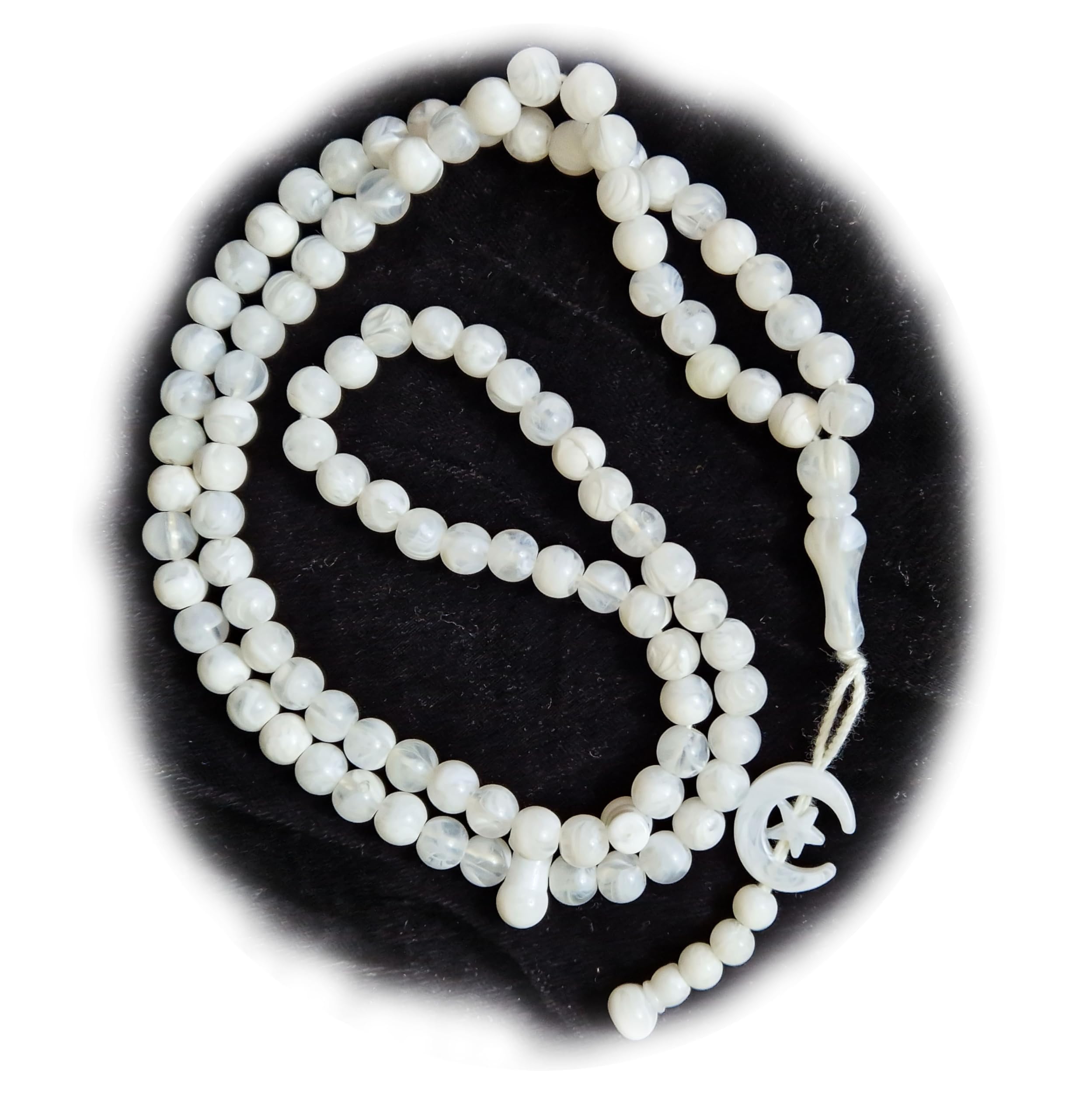 White 99 Beads Tasbih Tasbeeh Muslim Prayer Beads for Islamic Eid Ramadan Gift