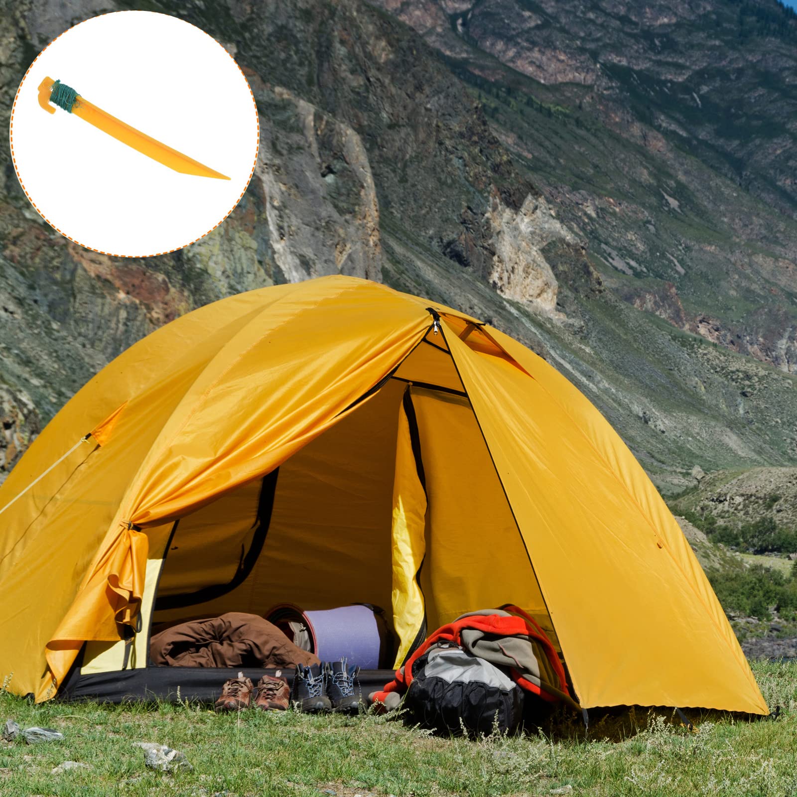 Yinkin 18 Sets Aufblasbare Heringe & Gurte – Ersatz-Pfähle Für Weihnachtsdekoration, Zelte & Camping