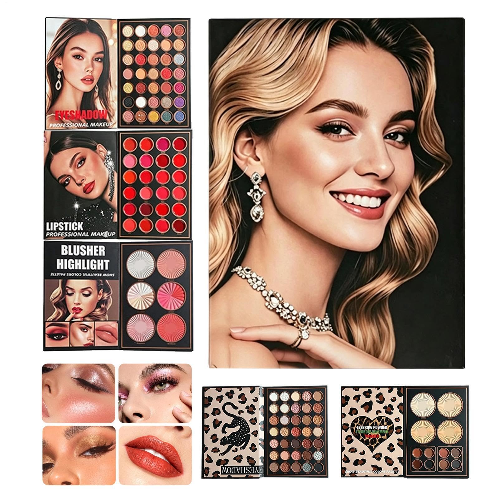 Palette di Ombretti Illuminante Portatile A Forma Di Libro | Trucco Occhi Con Ombretti Per La Bellezza Quotidiana, Gli Appuntamenti, Le Feste, Gli Spostamenti, Gli Eventi Ed I Viaggi