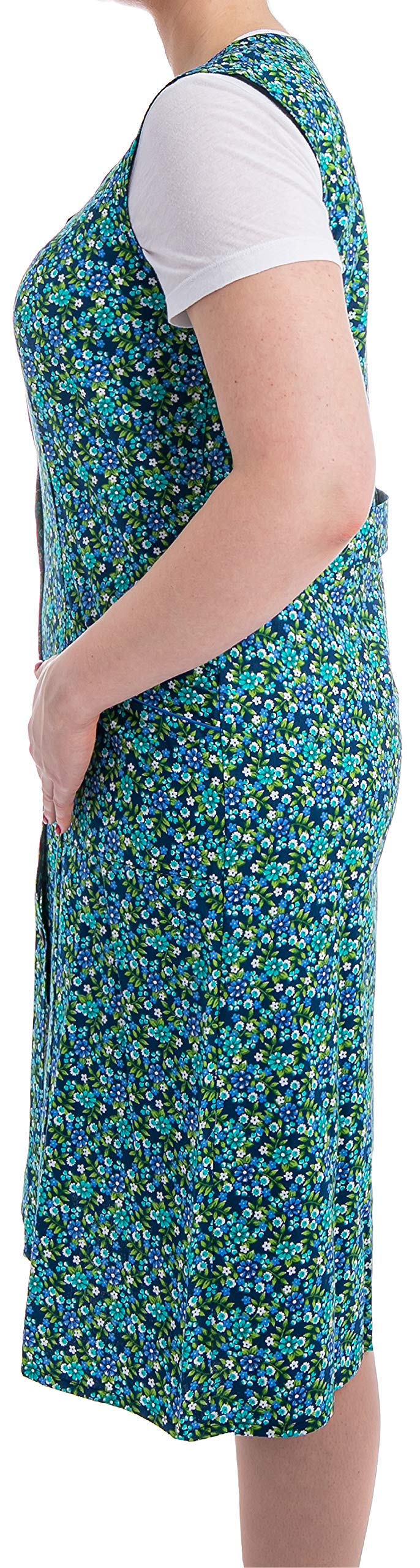 Femme Blouse Tablier Longue en 100% Coton sans Manche