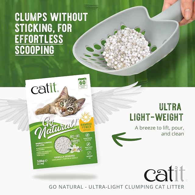 Foto 2 de 6 de Arena Aglomerante Ultraligera de Bambú para Gatos Catit Go Natural, 3,6 kg
