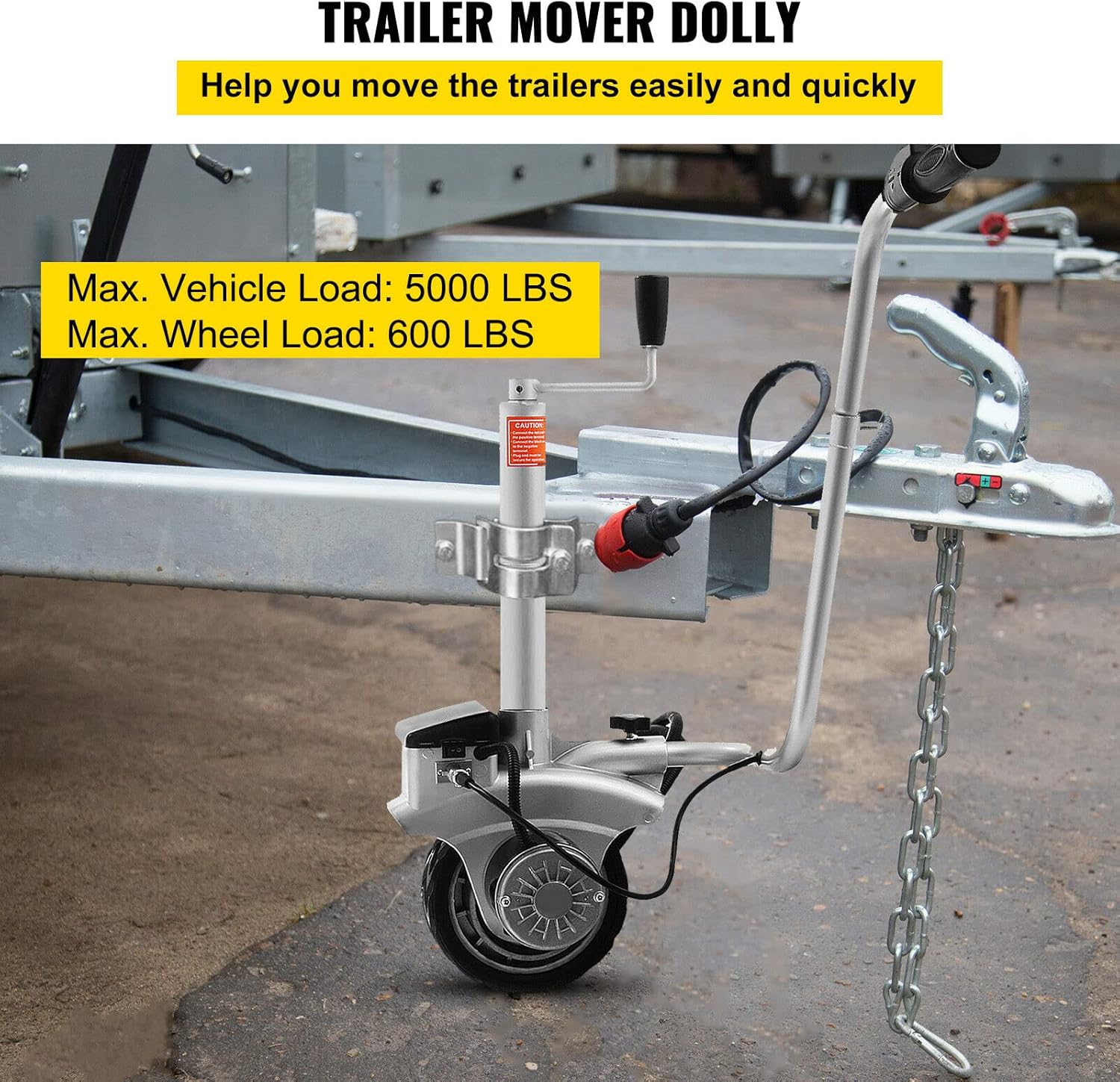 350W 12V Electric Motorised Wheel 2270KG Vehicle Load Caravan Boat Dolly Utility Trailer Car SUV Power Mover with High Efficiency