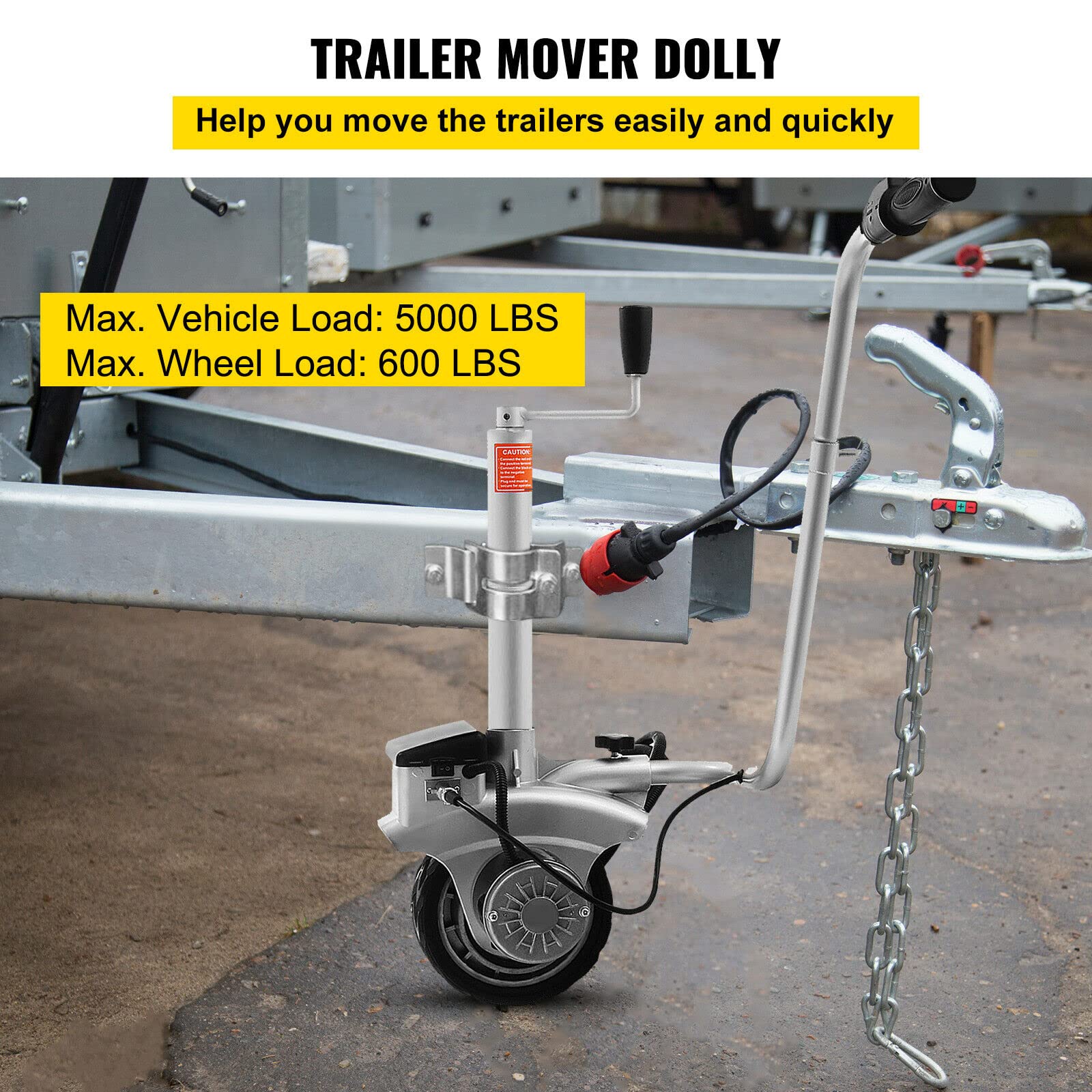350W 12V elektryczny zmotoryzowany koło kopiujące 2270KG ładunek pojazdu przyczepa kempingowa koło do łodzi Dolly Utility przyczepa samochodowa SUV Power Mover Profesjonalne instrumenty i narzędzia