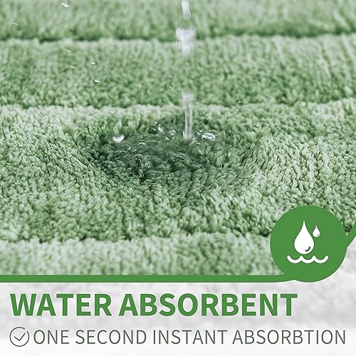 Miniatura 4 de GRANNY SAYS - Tapetes antideslizantes color verde salvia, de 24 x 36 pulgadas, grandes, lavables, de microfibra absorbente para el suelo del baño,