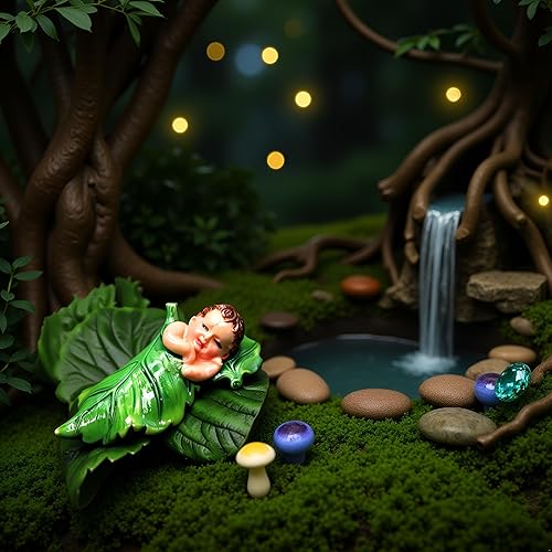 Miniatura 4 de Figuras en miniatura de hadas dormidas, animales de jardín de hadas para jardín de hadas, accesorios de jardín de hadas, micro paisaje, macetas,