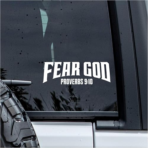 MYMKO Fear God Proverbs 9:10 Decal, Bible Car Window Decals, 6 Inches UV DTF Tra
