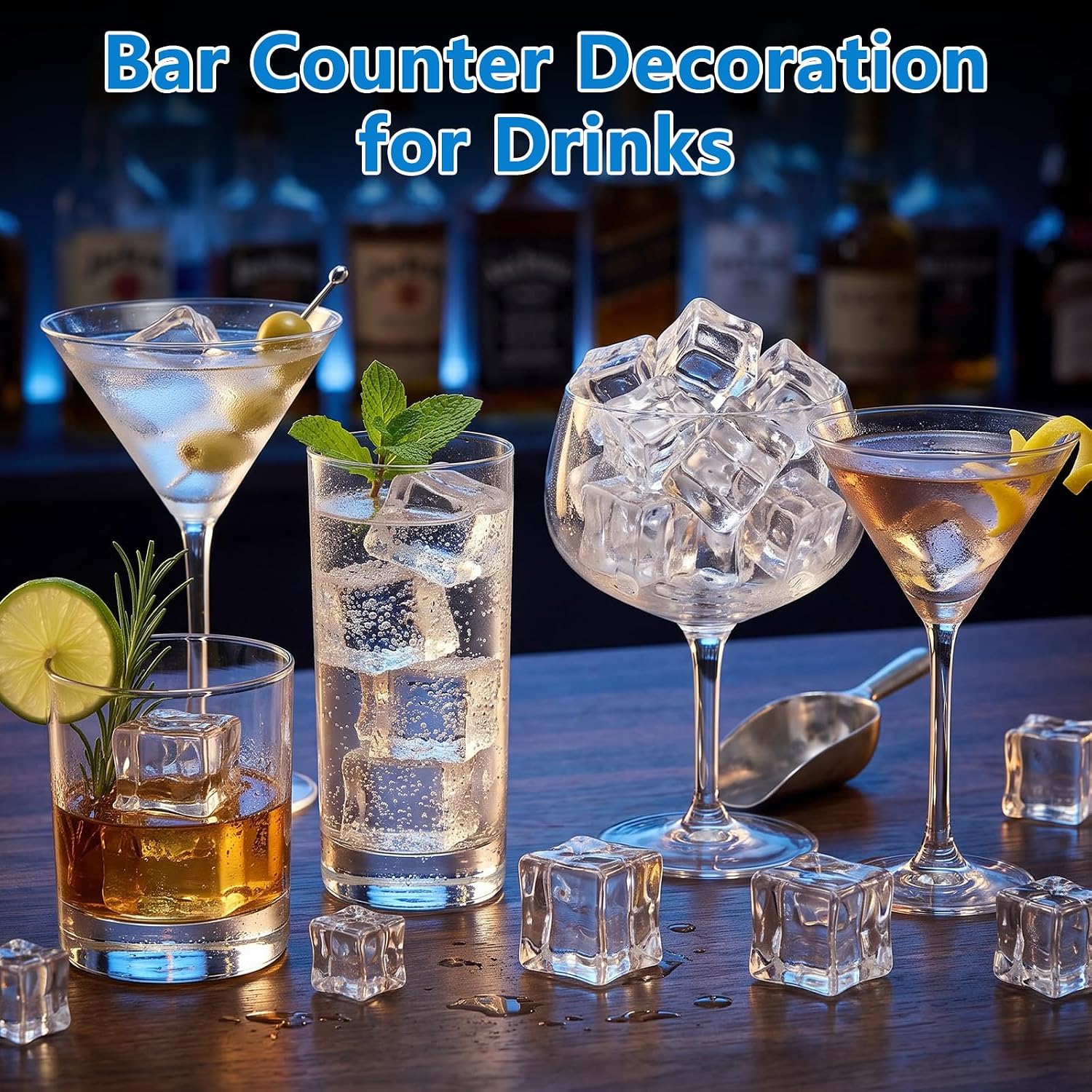 35 Pcs Clear Fake Ice Cubes Acrylic Reusable Vase Fillers Photography Props
