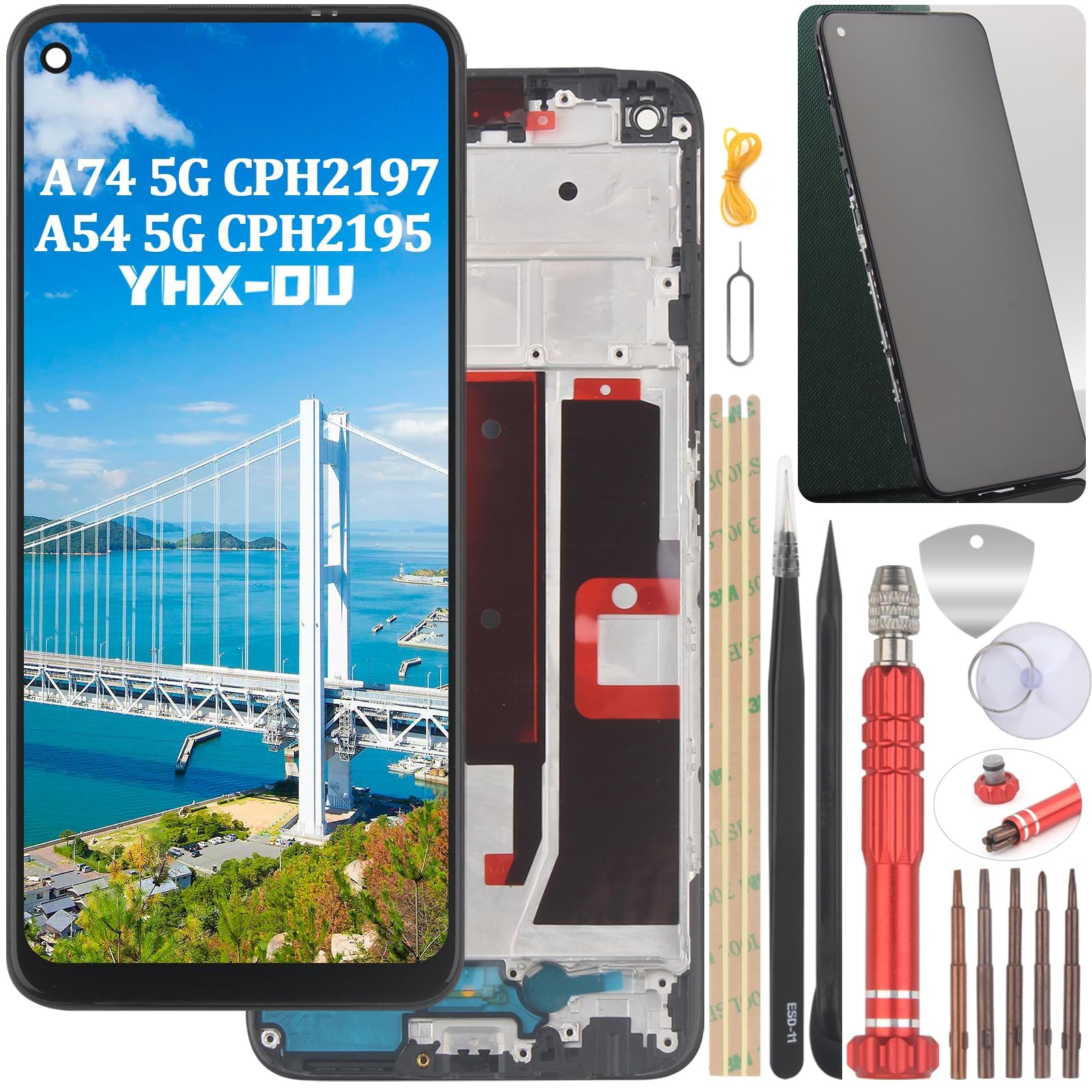Kit écran Complet Pour Oppo A74 5G - Vitre Tactile + écran LCD Blanc + Outils + Colle - Neuf