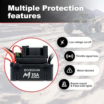 2435 4800KV Brushless Motor with 35A ESC Combo, Surpass Waterproof Hobby Sensorless Motor and Electric Speed Controller Set for Traxxas 1/18 1/16 1/14 Scale RC Car Trucks