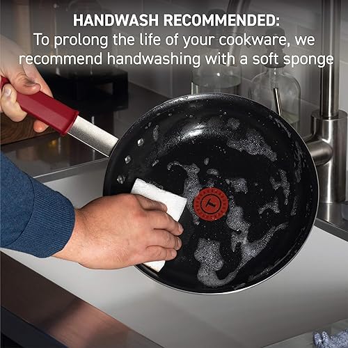 Miniatura 23 de T-fal - Sartén antiadherente de titanio con tapa segura para lavavajillas