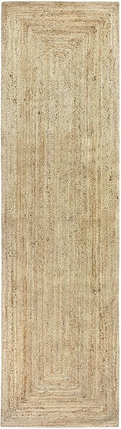 Jute Teppich Alcazar 350x250cm - Handgewebter Naturteppich Für Wohnzimmer