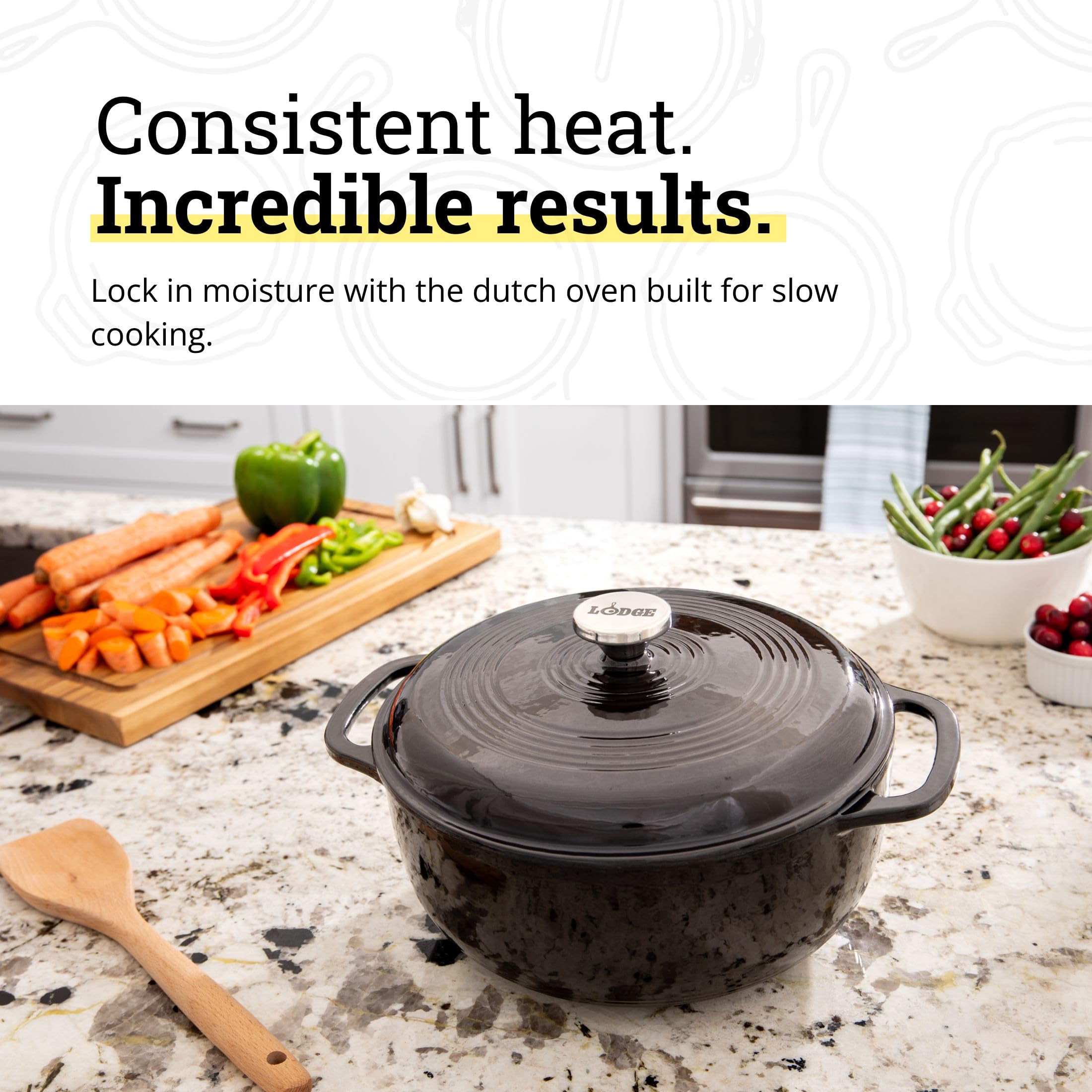 Amazon.com: Lodge Essential Enamel Cast Iron Dutch Oven 6 Quarts