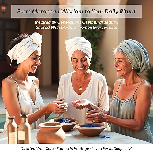 Miniatura 5 de Polvo marroquí de Nila  Máscara de arcilla azul natural para cara, cuerpo y cabello  Exfolia para una piel brillante y tonificada uniforme  Cuidado