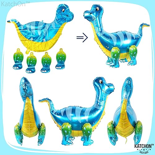 Miniatura 9 de Juego de tres globos Rex grandes, de 35 pulgadas, globos de dinosaurio, 40 pulgadas, globo azul número 3, globo de dinosaurio 3D de pie,