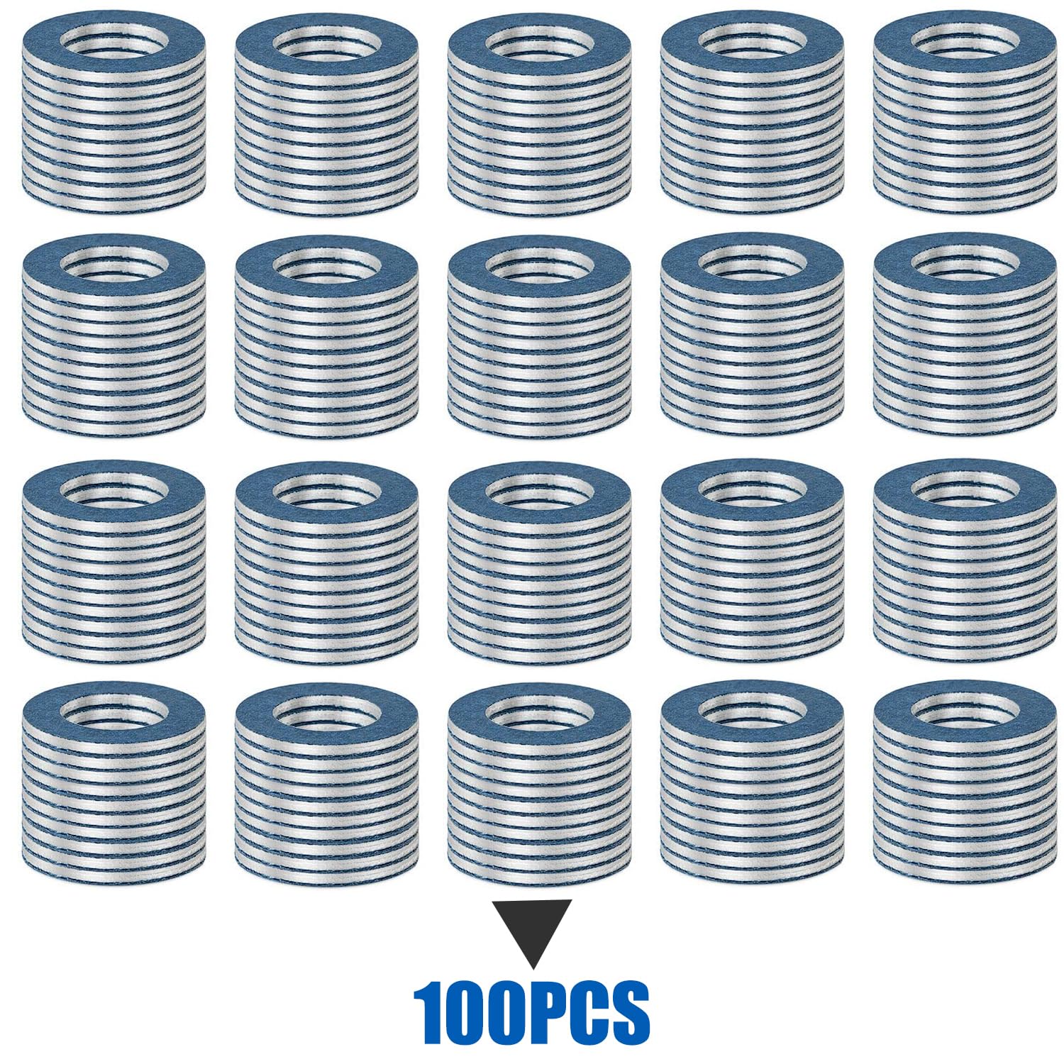 100pcs Oil Drain Plug Gasket Washer for Toyota Lexus Scion Aluminum M12 Crush Washer Seals Rings Replaces# 90430-12031 90430-12031