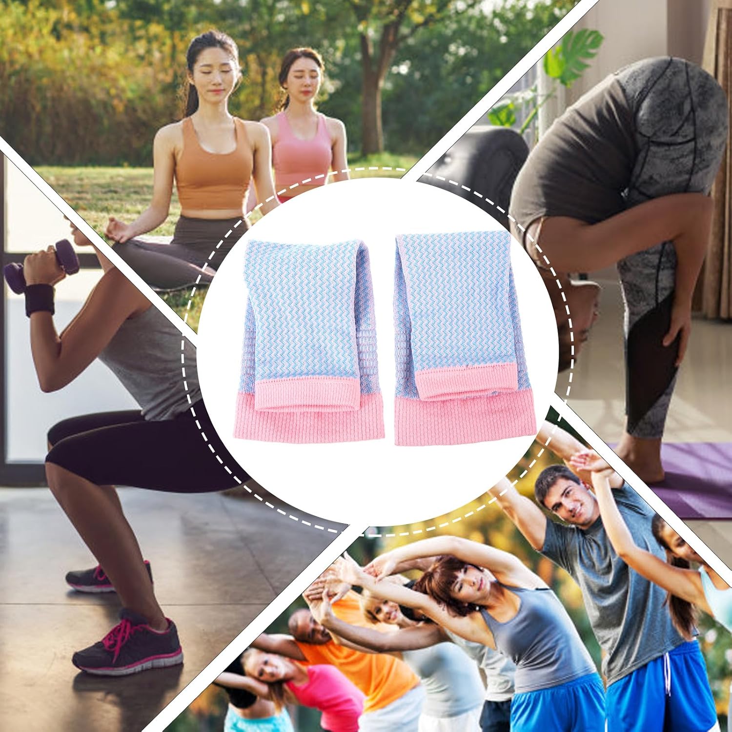 Compression Calf Sleeves 1 Pair, Elastic Sports Leg Support for Running Yoga Cycling, Comfortable Breathable Calf Stockings for Men and Women Outdoor Exercise Random Color