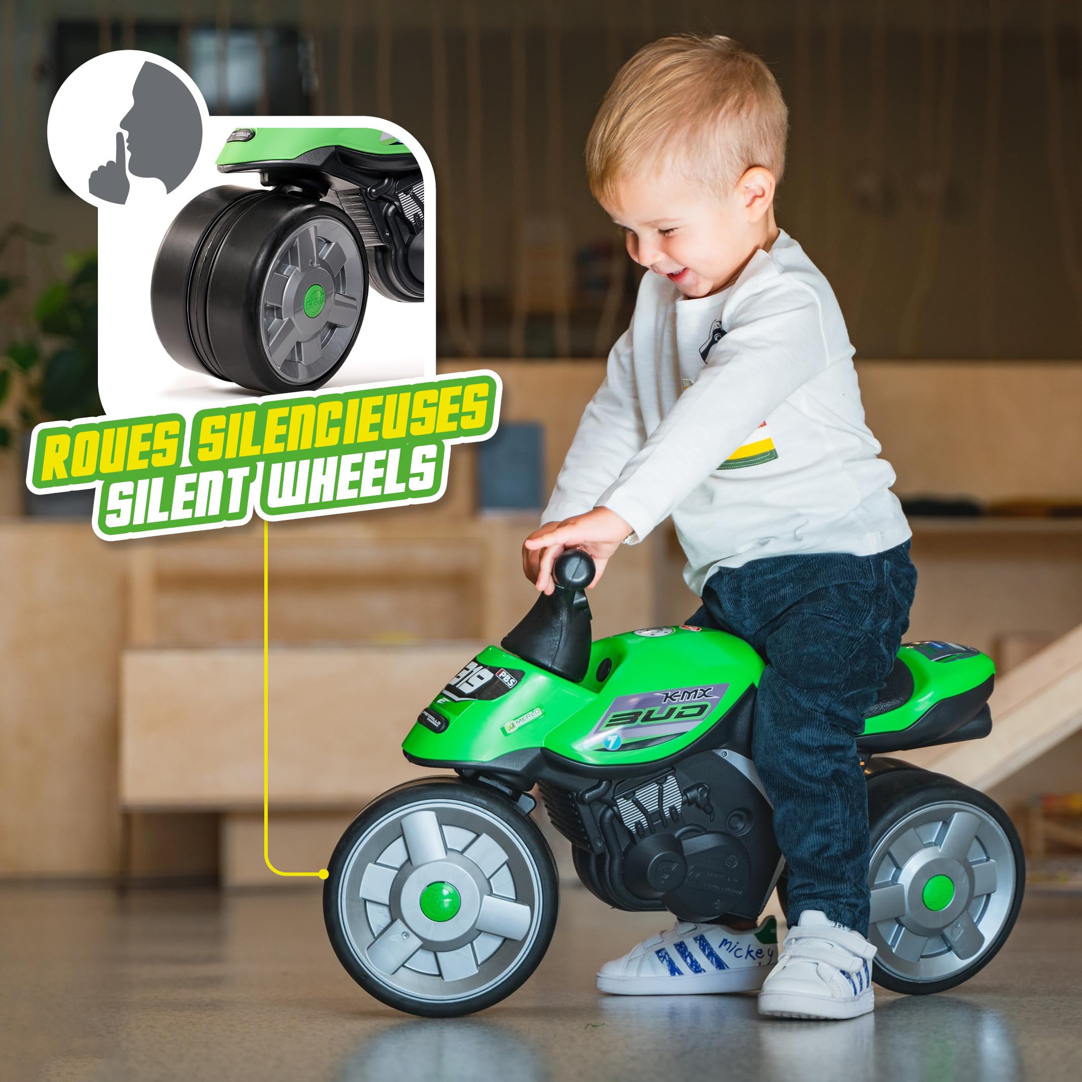 FALK Moto Bud Racing – Moto Giocattolo Con Ruote Silenziose, Da 12 Mesi, In Plastica Riciclata Al 40% – Made In France - Foto 3