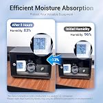 Auto Power-off Cordless Rechargeable Mini Dehumidifier Desiccant for Drawer | Electric Moisture Absorption for Storage Totes Guitar Case Drawer Photo Album Document Craft Container Bike Spare Parts