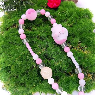 cioatu 2PCS Cute Phone Charms Pink Phone Charm Strap Pretty Bow Pearl Furry Puppy Beaded Phone Wrist Strap Camera Charm Strap Phone Accessories Charm