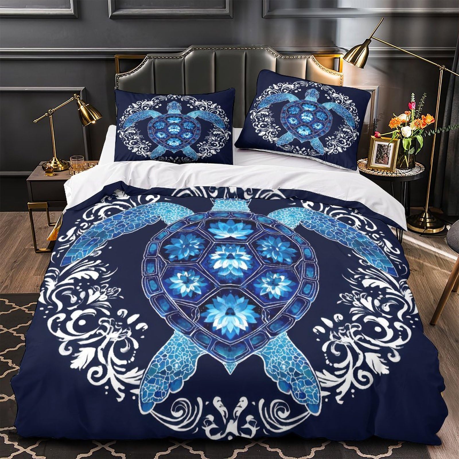 Housse de couette Super King effet corail 3D toucher ultra doux haut de gamme