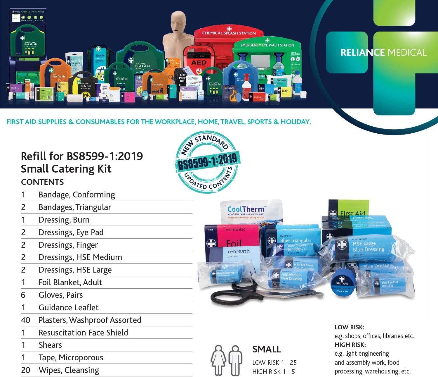 Small BS Catering First Aid Kit Refill