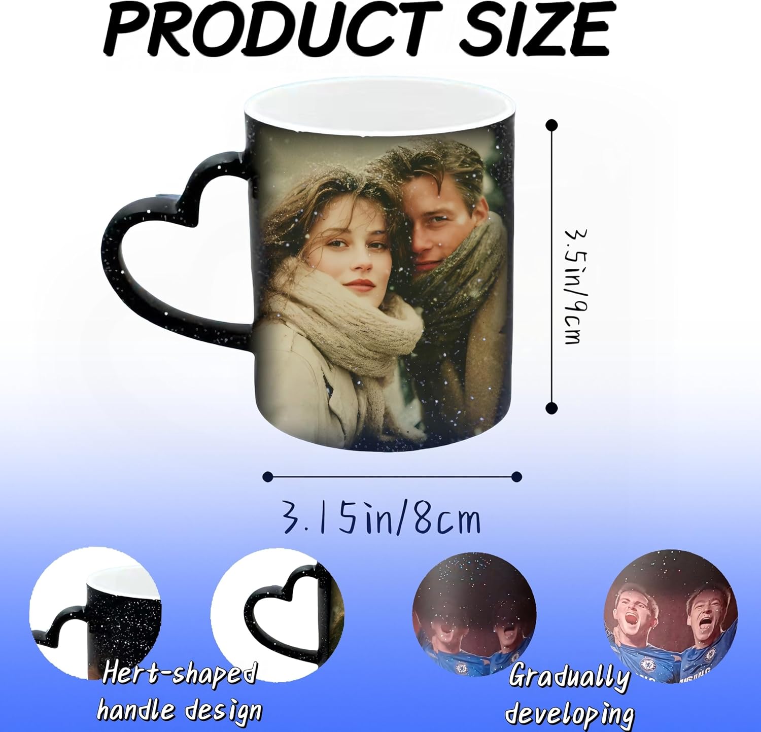 Personalized Color Changing Mug with Photo Name - Custom Magic Coffee Mug with Lid, Ideal Gift for Valentine Day Birthday Graduation Anniversary - Image 2