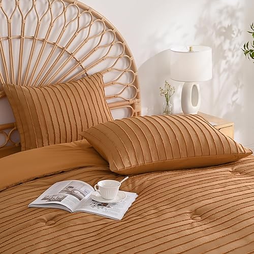 Miniatura 3 de JELLYMONI Fundas de almohada tamaño King color óxido, paquete de 2 fundas de almohada bohemias a rayas de 20 x 36 pulgadas, fundas de almohada de