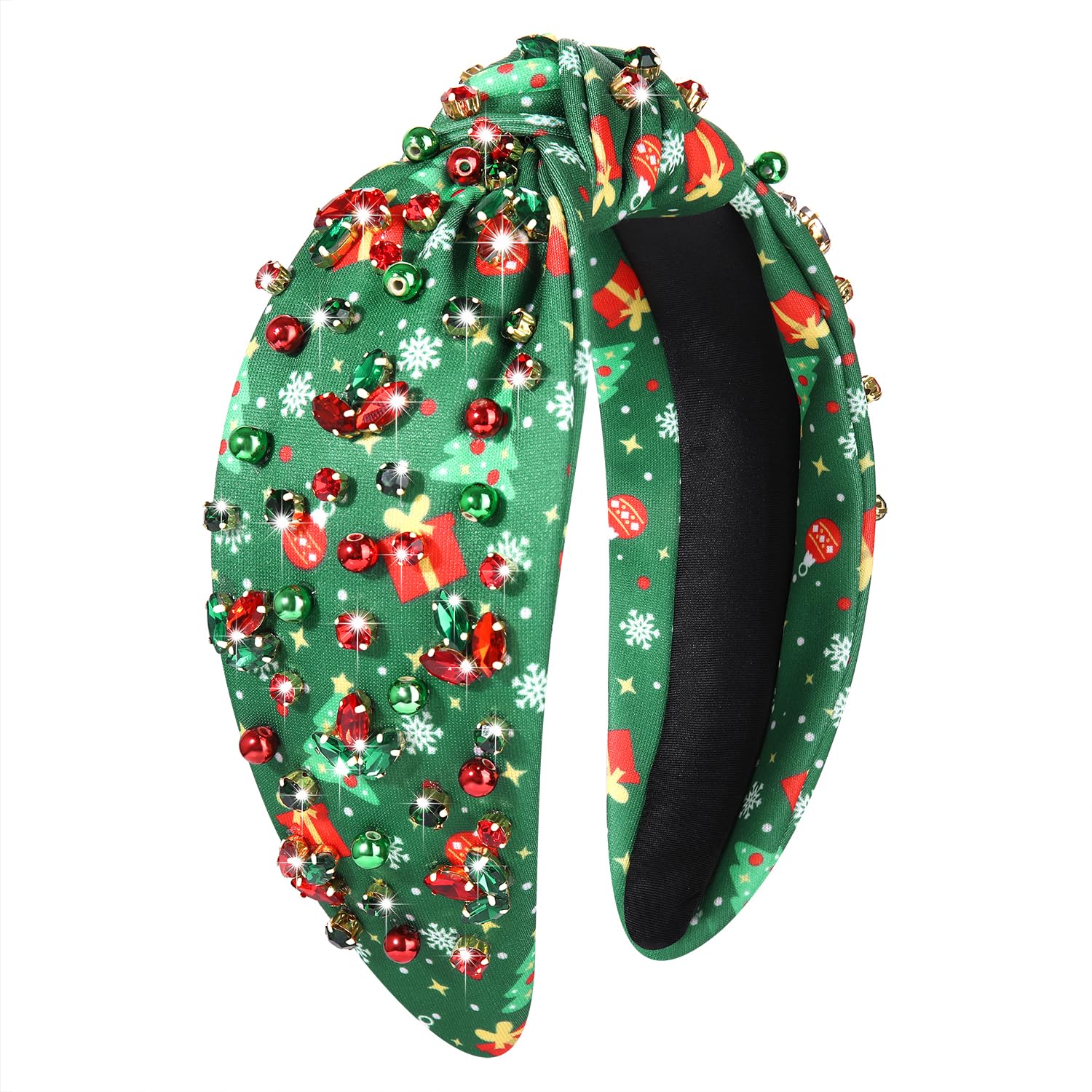 Embellished Red and Green Headband Headband Rhinestone Crystal Gemstone Bejeweled | Weddings  main image 2